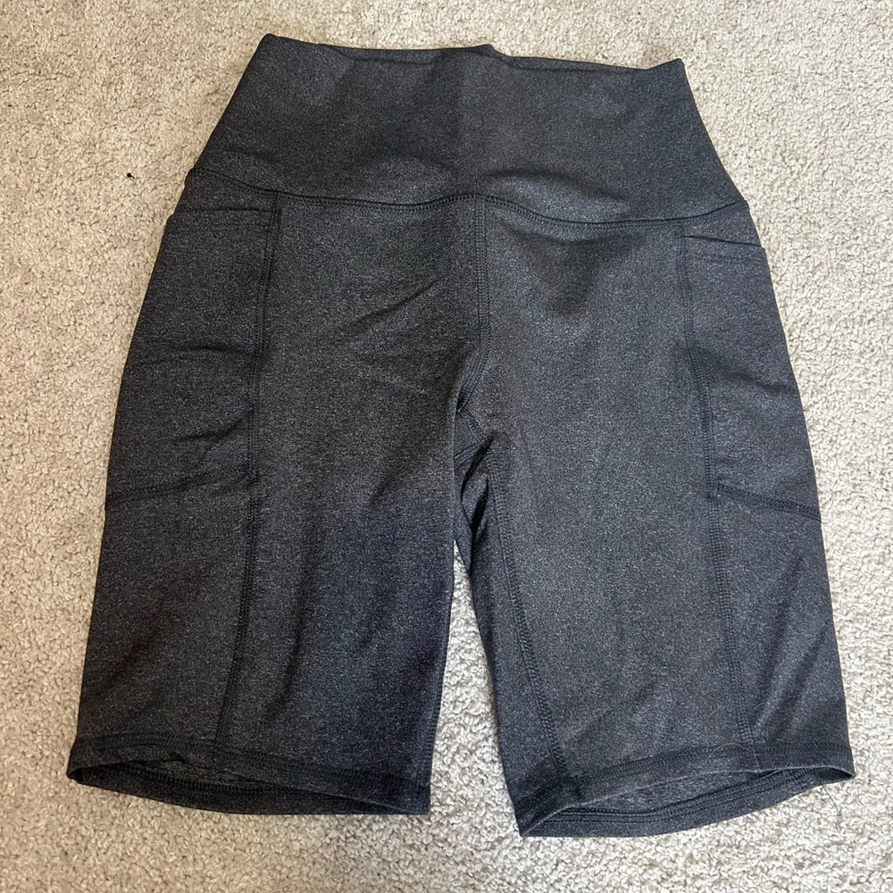 Women's Grey High-Waisted Shorts